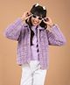 CRIMSOUNE CLUB Full Sleeves Solid Checked Jacket - Purple