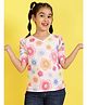 ISHTI Half Puffed Sleeves Floral Printed Top - Multi Colour
