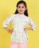 ISHTI Three Fourth Sleeves Floral Printed Top - Multi Colour