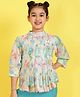 ISHTI Three Fourth Sleeves Floral Printed Top - Multi Colour