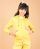 CRIMSOUNE CLUB Cotton Full Sleeves Floral & Text Designed Hooded Sweatshirt - Mustard