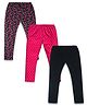 Nino Togs Cotton Lycra Pack Of 3 Butterfly & Polka Dots Printed Leggings - Multi Color