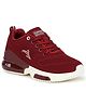 ABROS Mesh Detailed Colour Blocked Shoes - White & Maroon