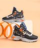 ABROS Mesh Detailed Colour Blocked Running Shoes - Grey & Orange