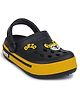 ABROS Tiger Applique Detailed Perforated Slingback Clogs - Black & Mustard