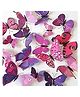 JAAMSO ROYALS Purple 3D Butterflies Home Décor 12 Pieces Butterfly Sticker Sheet 16 cm