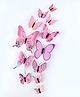 JAAMSO ROYALS Light Pink 3D Magnet Wall Sticker 12 Piece Butterfly Sticker Sheet 12 CM