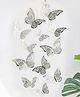 JAAMSO ROYALS Silver 3D Butterfly Wall Sticker 12 Piece Butterfly Sticker Sheet 16 cm