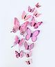 JAAMSO ROYALS Light Pink 3D Butterfly PVC Vinyl -Set of 12 Butterfly Sticker Sheet 16 cm