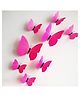 JAAMSO ROYALS Pink 3D Magnet Butterfly Wall Sticker Butterfly Sticker Sheet (16 cm, Set of 12)