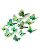 JAAMSO ROYALS Green Vinyl 3D Wall Sticker Mix Size Butterfly Sticker Sheet (12 Pcs)