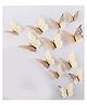 JAAMSO ROYALS Gold 3D Butterfly Self Adhesive Living Room Butterfly Sticker (12 Pcs)