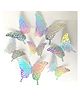 JAAMSO ROYALS Silver Colourful 3D Butterfly Self Adhesive Wall Sticker (12 Pcs)