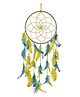 JAAMSO ROYALS Blue & Yellow Blue Feathers Dream Catchers, Wall Hangings, Home Decor, Handmade Dreamcatcher 20 cm
