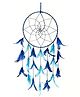 JAAMSO ROYALS Light & Dark Blue Feathers Dream Catchers, Wall Hangings, Home Decor, Handmade Dreamcatcher 20 cm