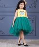 Toy Balloon Kids Sleeveless Cat Printed High Low Dress - Green