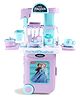 Babyhug Disney Frozen Theme Kitchen Play Set Trolley| Portable Set with Realistic Light Sound Toys for Kids with 24 Pieces - Lilac & Light Blue