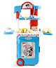 Babyhug Disney Mickey & Friends Doctor Trolley for Kids| Kids Doctors Play Set trolley, Medical Trolley Cart for Kids with 18 Pcs  - Blue &  Red