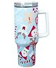 Little Surprise Box Light Blue Christmas themed vacum insulated stainless steel Tumbler with lid and straw - 1 litre