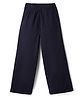Kookie Kids Cotton Woven Full Length Pleated Wide Leg Lounge Pant With Pockets - Navy Blue