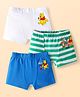 Babyhug Disney Lycra Knit Striped Trunks with Winnie & Friends Graphics Pack of 3 - Yellow Blue & White