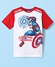Pine Kids Marvel Single Jersey Knit Half Sleeves T-Shirt With Captain America Graphic - White & Red