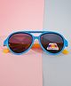 DukieKooky Colour Blocked Polarized & UV Protected Aviator Round Sunglasses - Blue