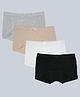 Charm n Cherish Pack Of 4 Cotton Blend Solid Hipster Shorts - Black White Nude & Grey