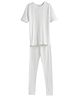 Charm n Cherish Half Sleeves Solid Thermal Vest & Pant Set - White