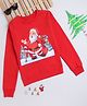 Ninos Dreams Fleece Christmas Theme Full Sleeves Santa Claus Printed Sweatshirt - Red
