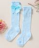 KIDLINGSS Cotton Bow Applique Detailed & Self Designed Socks - Blue