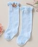 KIDLINGSS Cotton Crown & Floral Applique Detailed Socks - Blue