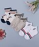 KIDLINGSS Cotton Pack Of 3 Stripes & Bear Designed Anti Bacterial Socks - Multi Colour