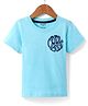 Smarty Boys Cotton Knit Half Sleeves T-Shirt with Cool Dude Text Print - Light Blue