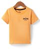Smarty Boys Cotton Knit Half Sleeves T-Shirt with Amazing Text Print - Mustard