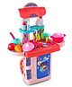 Babyhug Disney Frozen Sisters Theme Kitchen Play Set - Pink| 3 in 1 Portable Pretend Food Party Role Play|  Kids Cooking Set| Toy for Kids with 32 Pcs & 2 Sticker Set| Gift for Girls