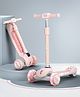 Baybee Cruze Pro Kick Scooter for Kids | Foldable Kids Scooter with 3 Height Adjustable Handle & Brake | Skate Scooter with Lights & Music | Runner Scooter for Kids (Pink)