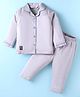 Enfance Core Cotton Woven Full Sleeves Solid Coordinating Night Suit Set - Grey