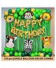 Party Anthem Happy Birthday Balloons Set Jungle Animal Theme Multicolor - Pack of 123