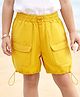 Kookie Kids Cotton Woven Solid Shorts With With Side Toggles - Yellow