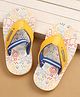 Cute Walk by Babyhug Flip Flops with Back Strap Closure & Animal Print - Yellow Blue & White