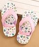 Cute Walk by Babyhug Flip Flops with Floral Print & Back Strap - Pink & Lilac