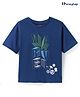 Honeyhap Marvel Single Jersey Knit Shoulder Drop Sleeves T-Shirt With Marvel Text Graphic - Navy Blue