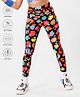 Pine Active Knit Full Length Super Stretch Leggings With Abstract Print - Multicolour