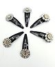 Pihoo Set Of 6 Floral Detailed Hair Clips - Multi Colour