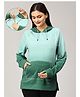 The Mom Store Full Sleeves Ombre Maternity Hoodie With Concealed Zipper Nursing Access - Green