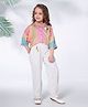 Ministitch Cotton Three Fourth Sleeves Batik Printed Top & Pants Set - Multi Colour