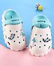Cute Walk by Babyhug Clogs with Back Strap & Paper Plane Applique - Light Blue