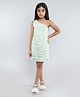 Taffykids One Shoulder Foil Printed Party Dress - Green