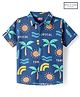 Babyhug Cotton Knit Half Sleeves  Shirt with Tropical Theme Print - Navy Blue